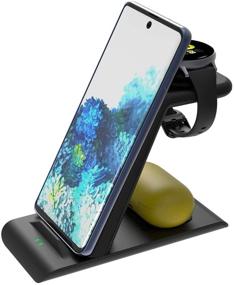 img 4 attached to 🔌 Versatile Elobeth Qi Wireless Charger Station: Samsung Galaxy Watch 42mm/46mm/Active 40mm 44mm & more - No Plug Required!