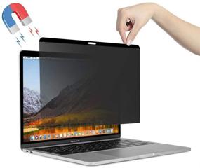 img 4 attached to 🔒 Магнитный защитный экран для MacBook Pro 16 (модель 2019, A2141) - легкое надевание/снятие, без пузырьков, защитите вашу конфиденциальность!