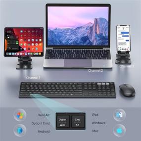 img 2 attached to 🔌 Bluetooth Keyboard and Mouse Combo: Multi-Device Rechargeable Wireless, Dual-Mode (Bluetooth 4.0 + USB) for Windows/Mac/iOS/Android