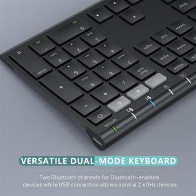 img 1 attached to 🔌 Bluetooth Keyboard and Mouse Combo: Multi-Device Rechargeable Wireless, Dual-Mode (Bluetooth 4.0 + USB) for Windows/Mac/iOS/Android