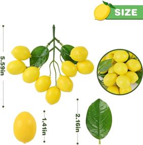 img 4 attached to LESHABAYER Artificial Lemon Bunch: Realistic Simulation Fake Fruit String for Home Kitchen Décor (Pack of 6)