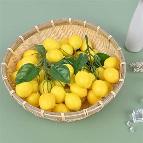 img 3 attached to LESHABAYER Artificial Lemon Bunch: Realistic Simulation Fake Fruit String for Home Kitchen Décor (Pack of 6)