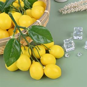 img 2 attached to LESHABAYER Artificial Lemon Bunch: Realistic Simulation Fake Fruit String for Home Kitchen Décor (Pack of 6)