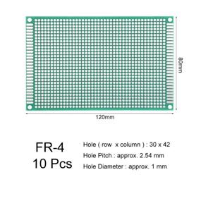 img 2 attached to 🛠️ 10pcs uxcell 8x12cm Double Sided PCB Board Universal Printed Circuit Proto Board: Ideal for DIY Soldering and Electronic Projects