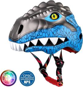 img 2 attached to 🦖 KINGBIKE Kids Bike Helmet Dinosaur - Child to Youth Adjustable Size - Multi-Sport Safety Helmet for Skateboarding, Cycling, Roller Skating - Boys and Girls