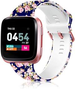 img 4 attached to 🔁 Заменяемые ремешки ZEROFIRE с узорами для Fitbit Versa - настраиваемые мягкие силиконовые ремешки для женщин и мужчин (Fitbit Versa / Fitbit Versa 2 / Fitbit Versa Lite)