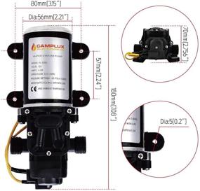 img 2 attached to 🚐 Camplux 12V Water Pump: High-Pressure DC 65PSI, 1.6GPM 6LPM Diaphragm Pump for Caravan RV Marine Fishing Boat