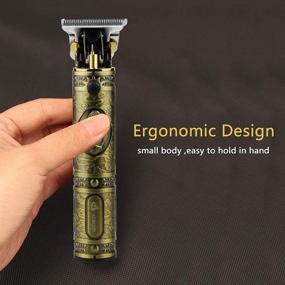 img 3 attached to Cordless Hair Trimmer T-Blade Electric Zero Gapped Detail Barber Rechargeable Hair Clippers: Ideal for Baldheaded Haircut with a Durable Metal Body