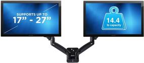 img 1 attached to Mount-It! Dual Monitor Wall Mount Arms - Double Monitor Wall Mount with Full Motion Gas Spring Arms - Adjustable for 19-27 Inch Computer Screens (75 or 100 VESA Patterns)