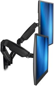 img 3 attached to Mount-It! Dual Monitor Wall Mount Arms - Double Monitor Wall Mount with Full Motion Gas Spring Arms - Adjustable for 19-27 Inch Computer Screens (75 or 100 VESA Patterns)