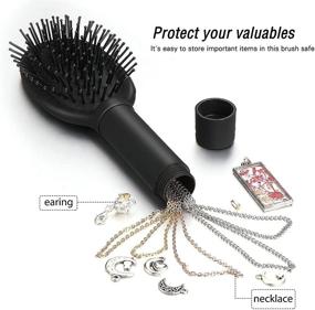 img 2 attached to Black Diversion Safe Hair Brush: Secret Container for Money, Cash, Keys, Pills & Jewelry - Travel & Home Hideaway Comb
