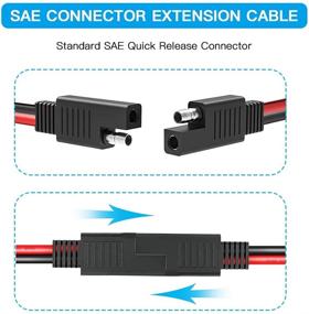 img 1 attached to 🔌 Кабель-удлинитель разъема ELECTOP SAE - разъем SAE Quick Disconnect Plug, автомобильный и солнечный панельный кабель питания (2 штуки)