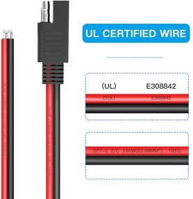 img 2 attached to 🔌 Кабель-удлинитель разъема ELECTOP SAE - разъем SAE Quick Disconnect Plug, автомобильный и солнечный панельный кабель питания (2 штуки)