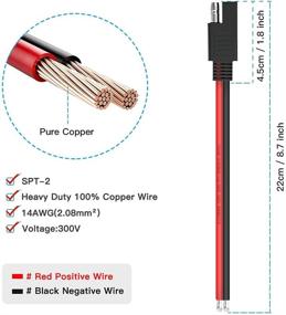 img 3 attached to 🔌 Кабель-удлинитель разъема ELECTOP SAE - разъем SAE Quick Disconnect Plug, автомобильный и солнечный панельный кабель питания (2 штуки)