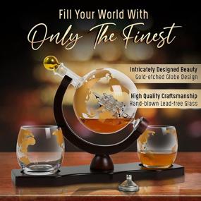 img 1 attached to 🌍 Exquisite Gold Globe Whiskey Decanter Glasses: Elevate Your Spirits in Style