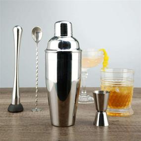 img 2 attached to Premium 24 oz Stainless Steel Martini Shaker with Built-in Strainer and Measuring Cup - Ultimate Mixing Tool for Cocktails