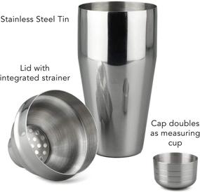 img 3 attached to Premium 24 oz Stainless Steel Martini Shaker with Built-in Strainer and Measuring Cup - Ultimate Mixing Tool for Cocktails