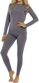 img 4 attached to 👚 Women's Fleece-Lined Thermal Underwear Set: Soft Base Layer Long Johns Top and Bottoms