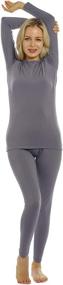 img 2 attached to 👚 Women's Fleece-Lined Thermal Underwear Set: Soft Base Layer Long Johns Top and Bottoms