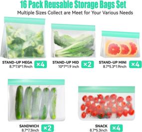 img 3 attached to 🥫 TOPLANET Reusable Food Storage Bags - 16 Pack Gallon Freezer Bags, BPA Free Containers for Keeping Food Fresh