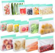 🥫 toplanet reusable food storage bags - 16 pack gallon freezer bags, bpa free containers for keeping food fresh логотип