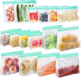 img 4 attached to 🥫 TOPLANET Reusable Food Storage Bags - 16 Pack Gallon Freezer Bags, BPA Free Containers for Keeping Food Fresh