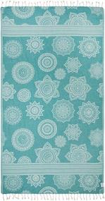 img 2 attached to 🏖️ InfuseZen Reversible Turkish Towel: 100% Cotton Peshtemal for Bath, Beach, Pool - Perfect Travel, Gym, Spa Towel, 68"x37" (Sea Green)