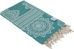 img 4 attached to 🏖️ InfuseZen Reversible Turkish Towel: 100% Cotton Peshtemal for Bath, Beach, Pool - Perfect Travel, Gym, Spa Towel, 68"x37" (Sea Green)