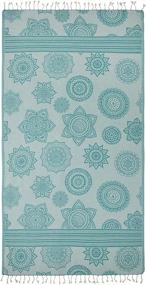 img 1 attached to 🏖️ InfuseZen Reversible Turkish Towel: 100% Cotton Peshtemal for Bath, Beach, Pool - Perfect Travel, Gym, Spa Towel, 68"x37" (Sea Green)