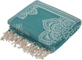 img 3 attached to 🏖️ InfuseZen Reversible Turkish Towel: 100% Cotton Peshtemal for Bath, Beach, Pool - Perfect Travel, Gym, Spa Towel, 68"x37" (Sea Green)