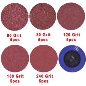 img 2 attached to 🌀 SIQUK 60 Pcs Sanding Discs Set - Quick Change Discs for Surface Prep, Strip, Grind, Polish, Finish - 2 inches with 1/4 inch Tray Holder - Rust and Paint Removal Kit