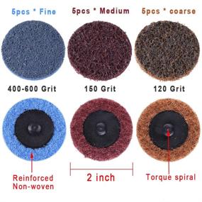 img 3 attached to 🌀 SIQUK 60 Pcs Sanding Discs Set - Quick Change Discs for Surface Prep, Strip, Grind, Polish, Finish - 2 inches with 1/4 inch Tray Holder - Rust and Paint Removal Kit