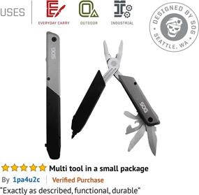 img 3 attached to 🔧 SOG Multitool with Hex Driver Set - Baton Q4 EDC Multi Tool Kit: Pliers, Knife, Torx & Hex Screwdriver with 12 Bits (ID1031-CP)