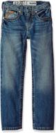 👖 boys' low rise denim jeans: ariat b4 relaxed boundary boot cut - ideal fit for style and comfort logo