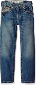 img 2 attached to 👖 Boys' Low Rise Denim Jeans: Ariat B4 Relaxed Boundary Boot Cut - Ideal Fit for Style and Comfort