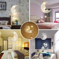 🌙 ddsky led pendant light for kids' bedroom decor - modern moon star shape chandelier ceiling lamp - creative led fixture for living room and home decoration, warm white logo