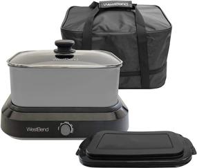 img 3 attached to 🥘 West Bend 87905 Versatility Slow Cooker Large Capacity Non-stick Dishwasher Safe Variable Temperature Control with Travel Lid & Thermal Carrying Case, 5-Quart, Silver