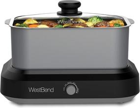 img 4 attached to 🥘 West Bend 87905 Versatility Slow Cooker Large Capacity Non-stick Dishwasher Safe Variable Temperature Control with Travel Lid & Thermal Carrying Case, 5-Quart, Silver