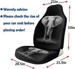 img 1 attached to 🐘 African Elephant Print Car Seat Cover Front Seats Full Set of 2 Vehicle Seat Protector – Fits Cars, Sedans, Trucks, SUVs, Vans