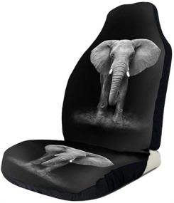 img 4 attached to 🐘 African Elephant Print Car Seat Cover Front Seats Full Set of 2 Vehicle Seat Protector – Fits Cars, Sedans, Trucks, SUVs, Vans