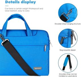 img 3 attached to 💼 Qishare Laptop Case Shoulder Bag - 11.6 12 inch Multi-functional Sleeve for Microsoft Surface Pro, Macbook Air - Blue