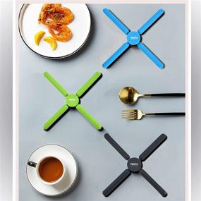 img 2 attached to 🔘 Convenient Kitchen Foldable Silicone Trivets - Expandable Collapsible Solutions