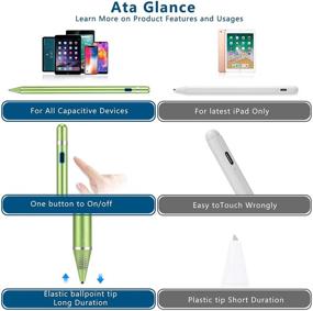 img 2 attached to 🖊️ Green Rechargeable Active Stylus Pens for Touch Screens - Digital Stylish Pen Pencil Compatible with iPhone iPad