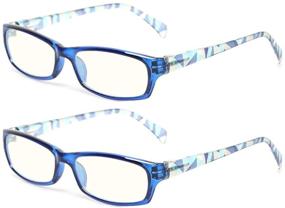 img 4 attached to 👓 Protect your Eyes with 2 Pair Computer Glasses - Anti-blue glasses - Blue Light Blocking Reading Glasses for Women