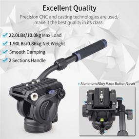img 3 attached to 🎥 INNOREL F60 Professional Fluid Head with 1/4" and 3/8" Screws - Video Camera Tripod Fluid Head for DSLR Cameras, Camcorders, Telescope, Monopod - Max Load 22lbs