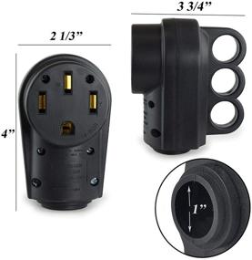 img 2 attached to 🔌 Enhanced Heavy Duty RV Replacement Receptacle Plug Adapter (50 Amp Female) with Easy-Grip Handle for RV, Motorhome, Camper, Trailer, Boats