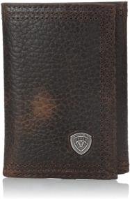 img 4 attached to 👨 Ariat Men's Rowdy Tri Fold Brown Wallet: Sleek and Durable Essential for Everyday Use