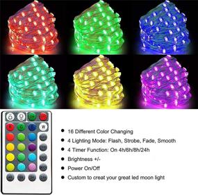 img 3 attached to 🧚 Fairy String Lights Battery Operated, 2 Pack 50 LEDs - 16 Colors Sliver Wire Lights - Remote Control - Christmas Decoration