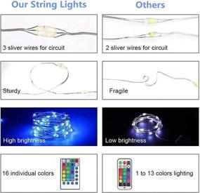 img 1 attached to 🧚 Fairy String Lights Battery Operated, 2 Pack 50 LEDs - 16 Colors Sliver Wire Lights - Remote Control - Christmas Decoration