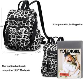 img 1 attached to Backpack Leopard Shoulder Daypack Leopard Brown Women's Handbags & Wallets